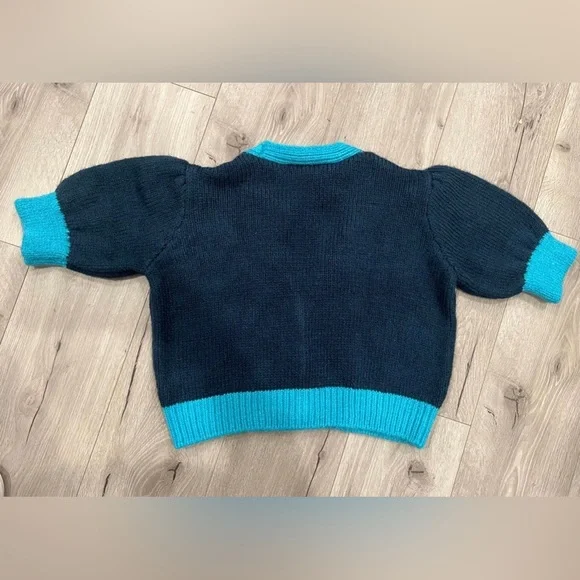 NWT ZARA women cardigan button down sweater top jacket size S, blue - Picture 8 of 15